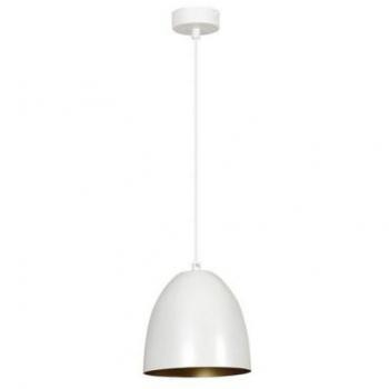 Lámpara de Suspensión Lenox EPIKASA, Acero con Recubrimiento de Polvo Blanco y Oro, Dimensiones 20x80x18 cm
