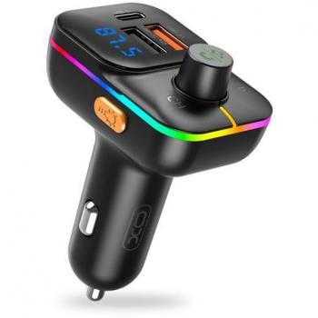 Transmisor Bluetooth 5.0 FM XO con Doble USB-A, USB-C 25W Power Delivery (PD), Pantalla LED y Función Manos Libres