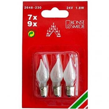 Konstsmide Bombilla de repuesto, Juego de 3 Blister, congelado, 24 V, 1,8 V, E10 Rosca de tornillo 2648-230