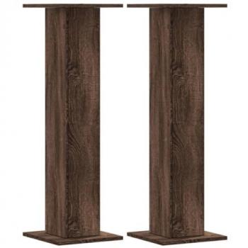 Soportes altavoces 2 uds madera 30x30x95 cm color gris hormigón, gris sonoma, blanco y marrón roble