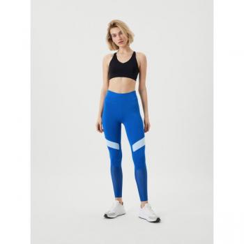Borg High Waist Block Tights Blue, L