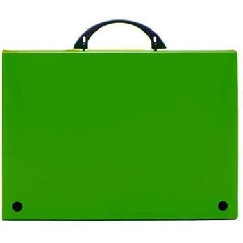 Grafoplas 3610525, Maletín de Polipropileno con Asa Abatible, 345 x 245 x 40 mm, Verde Flúor