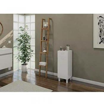 Armario Blanco 75 x 29 x 29,4 cm con 1 Cajón y 1 Puerta - Mueble de Almacenamiento Compacto