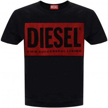 Diesel Women's Black Semi-Transparent Print T-Shirt Size M