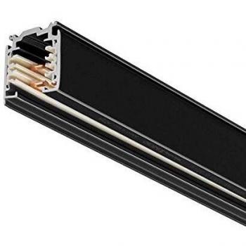 Carril trifásico con conector, 1 metro, negro