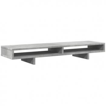 Soporte de pantalla madera ingeniería gris hormigón 100x27x15cm