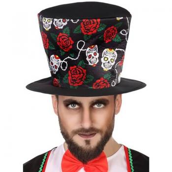 Chistera del Día de los Muertos con Rosas