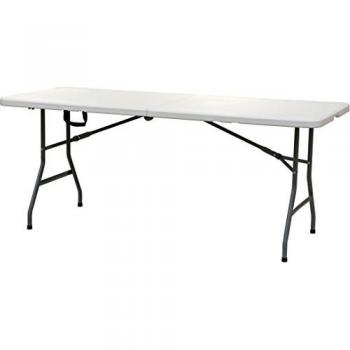 Mesa Plegable Portátil 240x76x74 cm - Estructura de Acero y Polietileno Alta Densidad