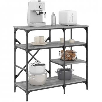 Estantería de cocina vidaXL madera ingeniería metal gris 90x40x84 cm