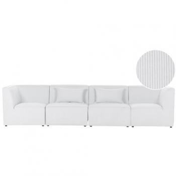 Sofá Modular 4 Plazas de Pana Blanco Crema Lemvig