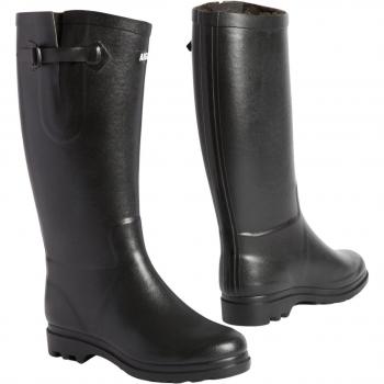 Aigle Women's Aiglentine F2NL Black Fur Lined Rain Boots
