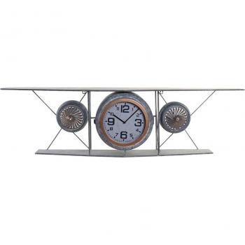 Reloj de Pared Avión Hierro y Cristal 120x21x33.5 cm