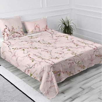 Happyfriday - Sábana Chinoiserie Rose 100% Algodón, calidad 150 TC, Fabricado en España