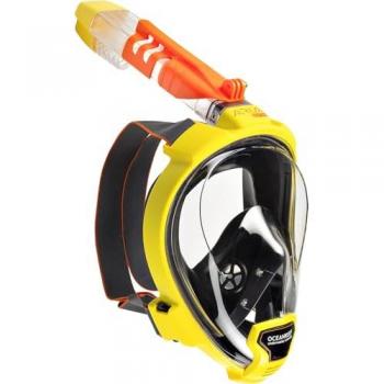 Ocean Reef Máscara Facial Completa Aria QR+ para Snorkeling - Visión Subacuática de 180 Grados y Mecanismo Quick Release (Amarillo, S/M)
