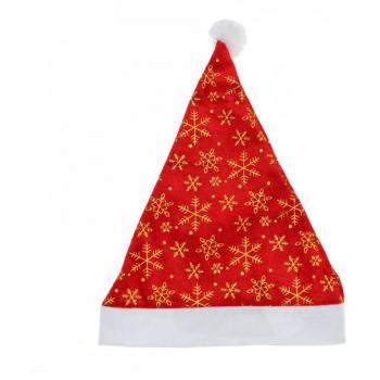 Partilandia Gorro de Papá Noel de estampado de Copos de Nieve