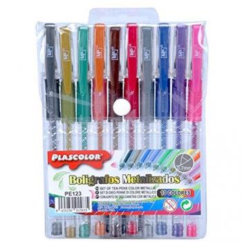 Bolígrafos Metalizados de 10 Colores - Pack Plascolor PE123