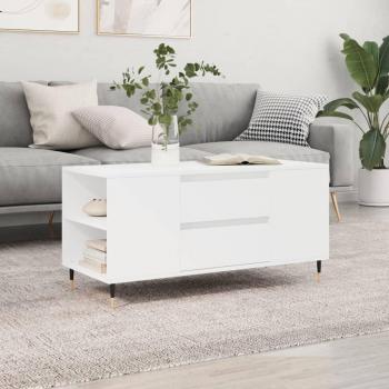Mesa de centro blanca de madera multicapa 102x44,5x50 cm
