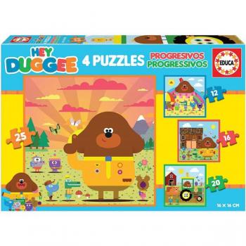 Puzzles progresivos Hey Duggee 12-16-20-25 piezas de Educa Borras