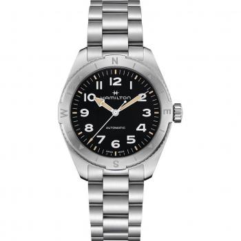 Hamilton Khaki Field Expedition Reloj automático de hombre de 41 mm H70315130, acero inoxidable, esfera negra, resistencia al agua 100M
