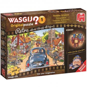 Rompecabezas WASGIJ Original 1 Retro, Conductores de Domingo - 1000 piezas