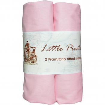 2 x Bébé Landau/berceau/couffin Drap-housse 100% luxe brossé Percale Coton Rose 40 x 40 x 90 cm