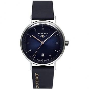 Bauhaus Women's Watch Blue Silver with Leather Strap 2141-3