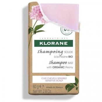Klorane Organic Peony Solid Shampoo Bar 80g - Soothing Formula for Sensitive Scalp and Hair