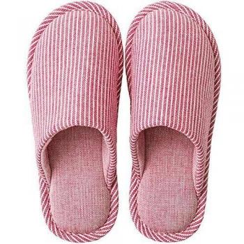 Pantuflas para Mujer Invierno Dedo del pie Cerrado Zapatillas de Estar por casa con Suela Antideslizante Cálidas y Cómodas, Rojo, 40/41 EU