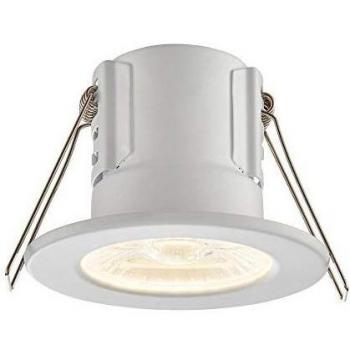 Lámpara Empotrable de Baño LED Integrada Resistente al Fuego Blanco Mate Acrílico IP65