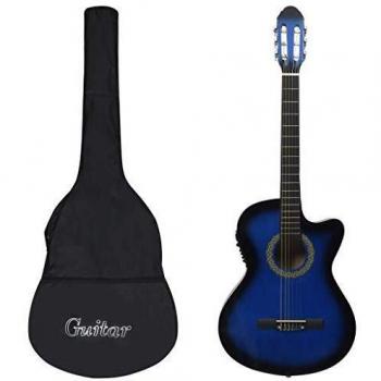 Set de guitarra occidental 12 pzas ecualizador y 6 cuerdas azul