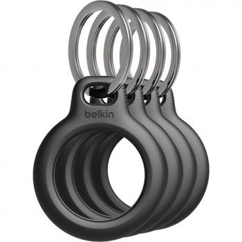 Belkin Secure Holder with Keyring for AirTag - 4-Pack Black