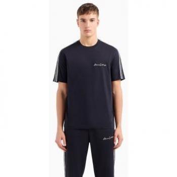 Camiseta de Corte Estándar Armani Exchange para Hombre, Color Marino, Talla L, Casual, Algodón, Manga Corta
