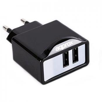 Approx APPUSBWALL21B - Cargador USB de Pared, Color Negro