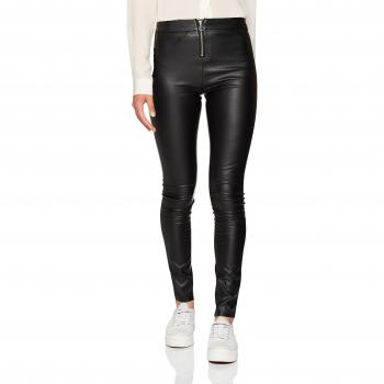 VERO MODA Vmsevena Nw Legg Pu Stretch Noos, Leggings para Mujer, Negro