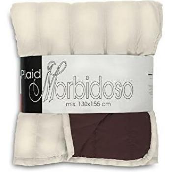 Elegant, Manta alcochada de Doble Cara Marron/Crema, 130x155cm
