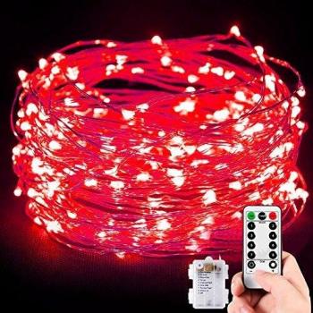 Cadena de Luces, Guirnalda de Luces 10M 100 LED Impermeable Línea de Plata de 8 Modos de Luz, con Control Remoto para Lluminación DIY, Navidad, Decoración Fiesta, Jardín, Boda etc