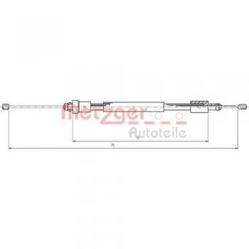 Cable de freno de mano Metzger 10.4705 para Citroen Berlingo y Peugeot Partner, lado trasero izquierdo