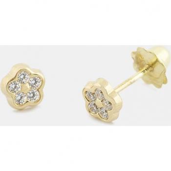 Pendientes de bebé de oro con circonita