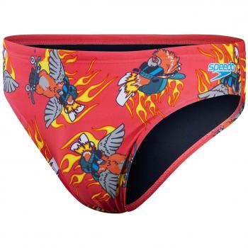 Bañador de hombre Speedo Escape Brief 5cm con diseño gráfico en colores rojo, amarillo y azul