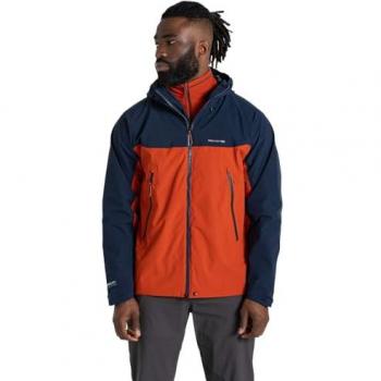 Craghoppers Men's Diggory Breathable Stretch Waterproof Jacket - Small, Blue Navy / Carnelian Orange