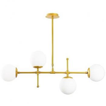 Lámpara de Techo Lineal Dorada de 4 Luces Modelo 8 - Cristal Record