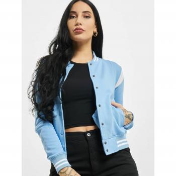 Urban Classics Women's Inset College Sweat Jacket Clearwater/Whitesand