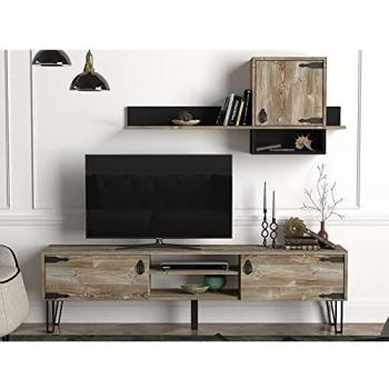 Skyedecom - Unidad de TV beige con soportes y muebles para TV Costa Unit – Patik 804TRH3030