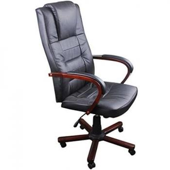 vidaXL Silla de Oficina Cuero Negro