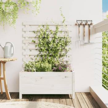 Estante de flores de jardín con estante blanco 79x39,5x114cm Pino