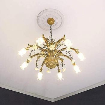 Rosetón Decorativo Neoimperio Profhome Blanco Ø 43,5 cm