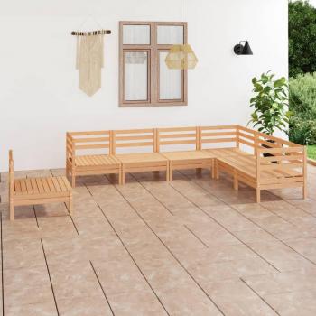 7-Piece Solid Pine Wood Garden Lounge Set