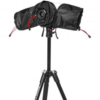 Manfrotto MB PL-E-690 Pro-Cubierta Impermeable y Transparente para Cámaras, Protege del Polvo y la Lluvia, para Fotógrafos y Videógrafos, con Cierre de Cremallera para Trípodes - Negro/Gris Carbón