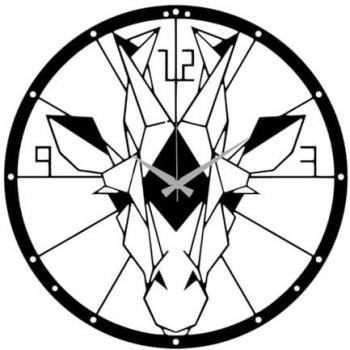 Reloj de Pared Jirafa Epikasa, Metal Negro, 40x0.15x40 cm