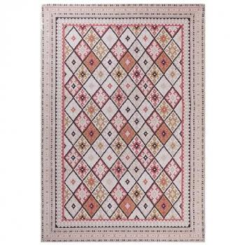 Alfombra de Algodón Multicolor 200 x 300 cm Patrón Geométrico Moderno Suave Decoración para el Hogar